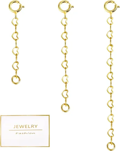 Miniatura 9 de Extensores de collar de oro, extensores de cadena de oro de 14 quilates con cierre de langosta, cadenas de extensión de collar, pulsera y tobillera
