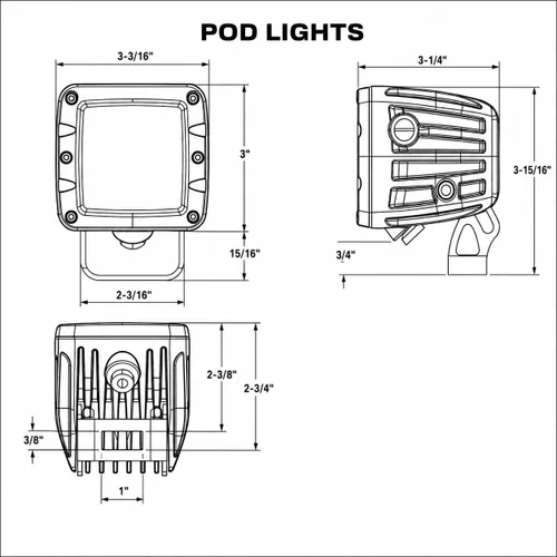 Miniatura 7 de Black Oak Luz LED Pro Series 3.0 Marine POD de 2 pulgadas: Spot 40W XM-L2 (1 Pack) Incluye soportes y arnés de cableado, iluminación impermeable