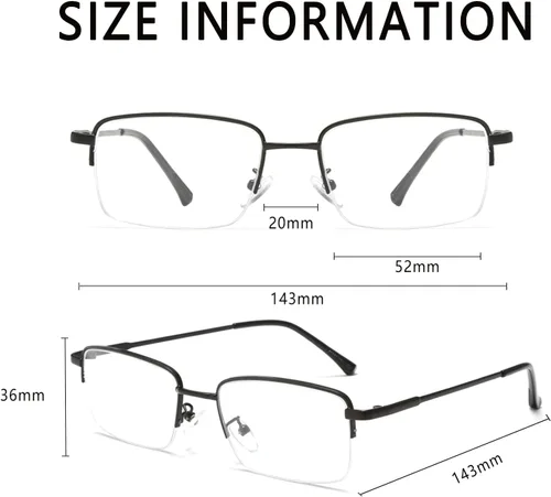 Miniatura 3 de LJCZKA Gafas de bloqueo de luz azul sin montura para mujeres y hombres, lentes rectangulares frescos para computadora de negocios