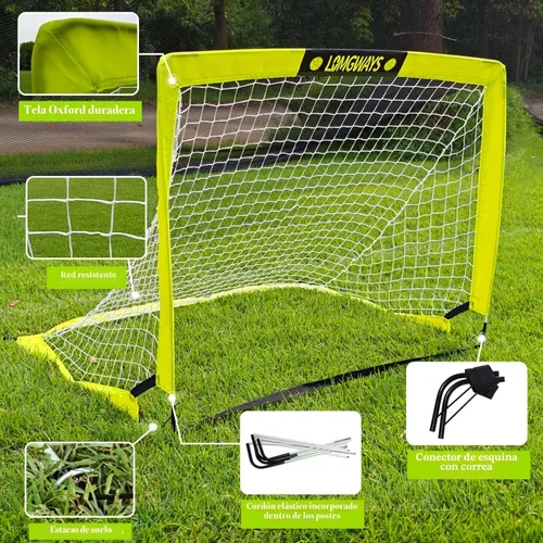 Miniatura 4 de LOMGWAYS Soccer Goal – Foldable Frame Net for Kids + Youth – Indoor + Outdoor Soccer Goal with Carry Bag – Easy Set up – Multiple Sizes for Practice