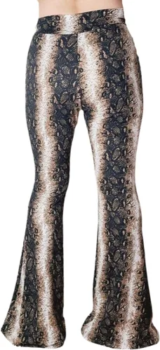 Miniatura 121 de ShopMyTrend - Pantalones de yoga largos con piernas anchas y acampanadas estilo palazzo, con cintura alta, para mujer
