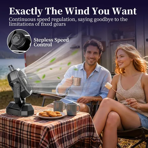 Miniatura 5 de AJVV Ventilador de camping con luz, control remoto y oscilación, ventilador colgante de tienda de campaña a batería, recargable portátil