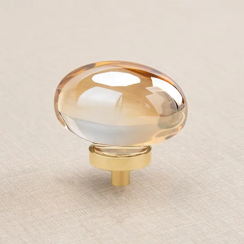 Miniatura 13 de Paquete de 4 pomos y tiradores de cristal para gabinetes, pomos ovalados de cristal para cajones de tocador, pomos de gabinete de cocina negro mate