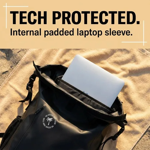 Miniatura 5 de Ho Stevie! Mochila de surf impermeable de 25 litros, diseñada para la aventura, cierre superior enrollable que mantiene tu equipo seco en la bolsa