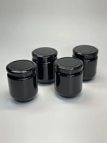 Miniatura 3 de Paquete de 4 pequeños tarros de vidrio negros de 6.5 onzas con tapas herméticas – Mini tarros Mason para almacenamiento de hierbas, mermelada