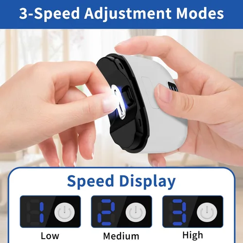 Miniatura 2 de Cortaúñas eléctrico automático para uñas de los pies, cortaúñas eléctrico inteligente, engranajes de 3 velocidades ajustables con luz LED