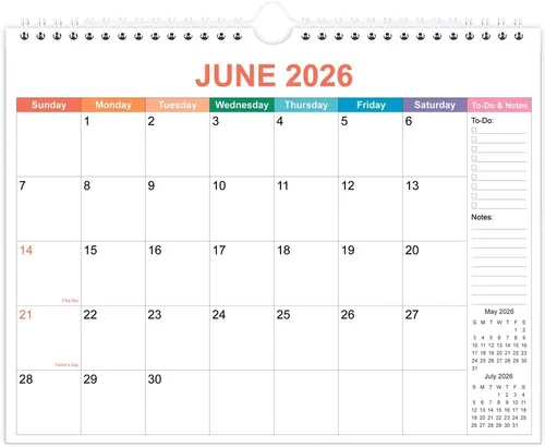 Miniatura 21 de Calendario 2026 – Calendario 2026-2027 de enero de 2026 a junio de 2027, calendario de pared colgante con encuadernación en espiral 2026