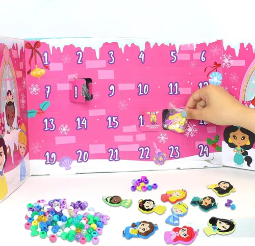 Miniatura 3 de Tara Toys: Calendario de Adviento de Collar de Actividades de Joyería DIY de Princesas Disney, Divertido y Fácil de Hacer, para Tu Pequeña Princesa