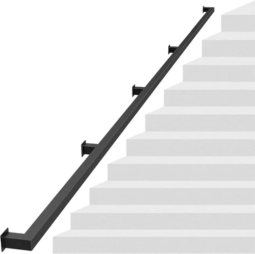 Miniatura 15 de Pasamanos para escalera para interiores, kit de pasamanos modernos de 3 pies con acabado en negro mate, barandillas antideslizantes de montaje