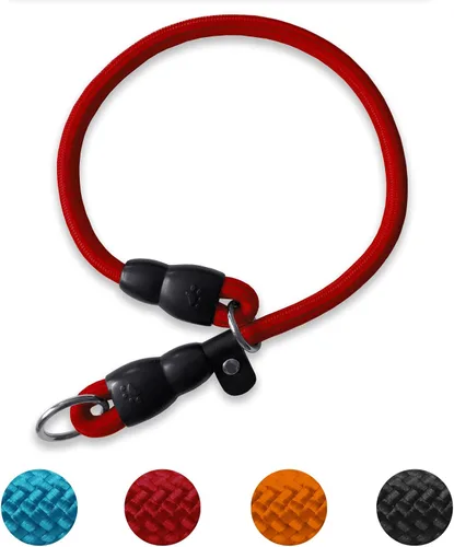 Miniatura 13 de LOS ANDES Collar para perro con tapón deslizable, gargantilla antitirones, collar martingala para perros pequeños, medianos y grandes, nailon, Negro