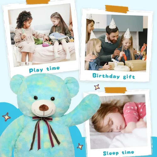 Miniatura 7 de Tezituor Oso de peluche grande de 59 pulgadas, animal de peluche negro gigante para baby shower, Navidad, día de San Valentín o cumpleaños, oso