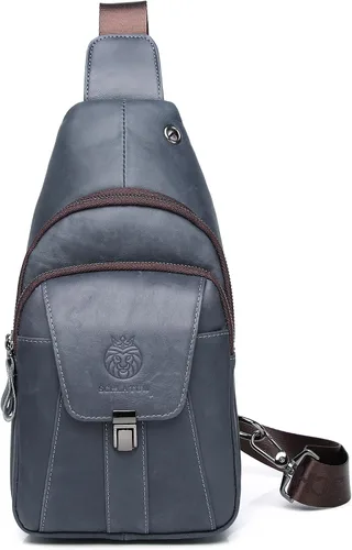 Miniatura 33 de LUKZIJAES Bolso bandolera de cuero genuino para hombre