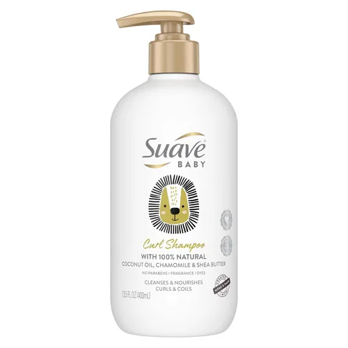 Suave Baby Curl Champú para cabello rizado y rizado, con aceite de coco 100% natural, manzanilla y manteca de karité, sin parabenos, fragancia,