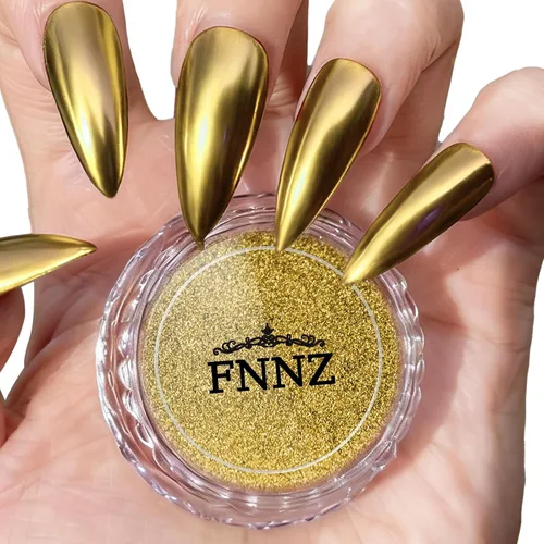 Miniatura 16 de FNNZ Polvo de uñas cromado, pigmento metálico de polvo de uñas efecto espejo de alta calidad, arte de uñas, polvo con purpurina para San Valentín