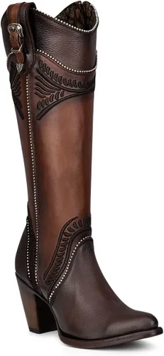 Miniatura 2 de Cuadra Botas altas de mujer en piel bovina con cremallera marrón
