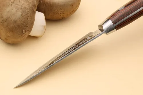 Miniatura 6 de Yoshihiro VG10 Cuchillo de utilidad para pelar de acero inoxidable de Damasco martillado de 16 capas (3.2" (80mm))