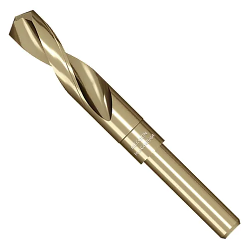 Miniatura 13 de Meccion Broca de cobalto 9/16 pulgadas, acero de alta velocidad, M35, vástago reducido, broca helicoidal para metal, hierro fundido, acero