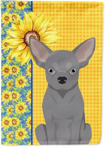 Miniatura 218 de Caroline's Treasures WDK5331CHF - Bandera de verano con diseño de girasoles rojos y blancos, manga grande, para porche, para colgar en la pared