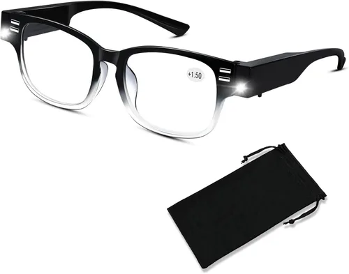 Miniatura 9 de Lupas con Luz Gafas de Lectura Lectores LED Brillantes con Luces Incorporadas Gafas con Luces y Lupa para Hombres Mujeres Gafas Lupa Iluminada Gafas