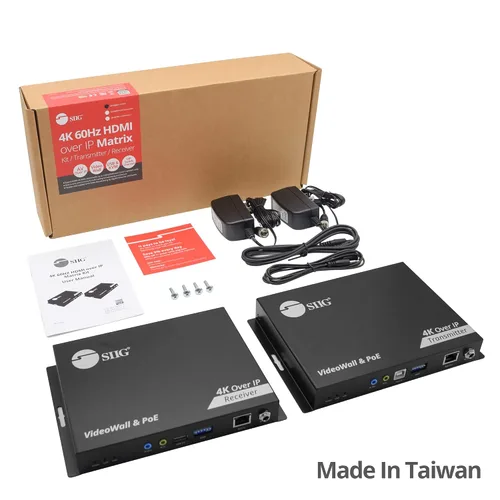 Miniatura 6 de SIIG Kit de conmutadores de matriz HDMI 4K sobre IP, 4K 60Hz hasta 394FT, extensor KVM USB, control de pared de video, escalable para múltiples