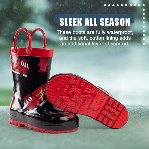 Miniatura 4 de NORTY - Botas de lluvia, de goma, impermeables, para niños botas de lluvia unicolor y estampadas, para niños