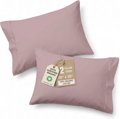 Miniatura 52 de Lane Linen - Juego de 2 fundas de almohada, 100% algodón orgánico puro, tamaño king, color amarillo claro/vainilla (20 x 36 pulgadas)