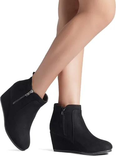 Miniatura 6 de DREAM PAIRS Women's Suede Low Wedges Ankle Boots