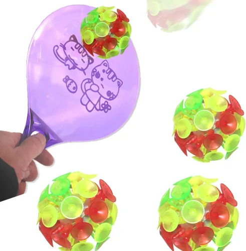 Miniatura 6 de STOBOK Divertida bola de ventosa: 4 bolas adhesivas de ventosa, juguetes coloridos juguetes novedosos para niños y niñas, recuerdos de fiesta