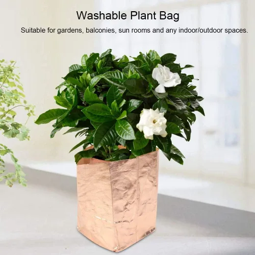 Miniatura 4 de Fydun Kraft Paper Washable Reusable Planting Bag Plant Growing Bags for Garden Balcony Rose Gold20x20cm Kraft Paper Washable Reusable for Family