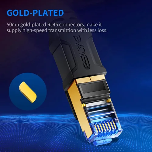 Miniatura 2 de Cable Ethernet CAT 8, cable de conexión de red LAN de Internet plano de alta velocidad para PS5, Xbox, módem