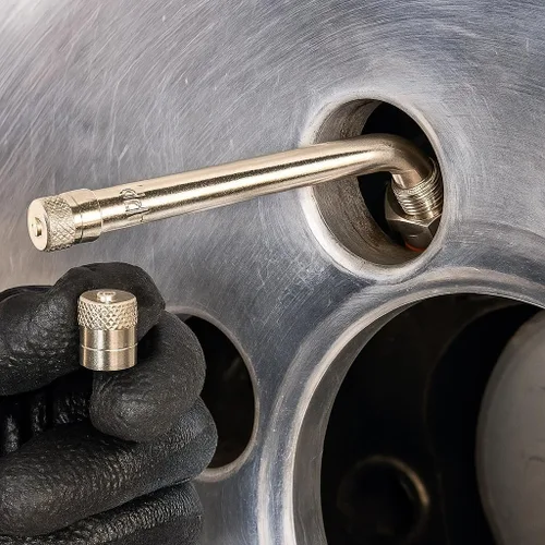 Miniatura 5 de OCTOPUS TR545D - Vástago de válvula de neumático de latón con abrazadera para camiones y autobuses, curva de 60°, se adapta a llantas de aluminio