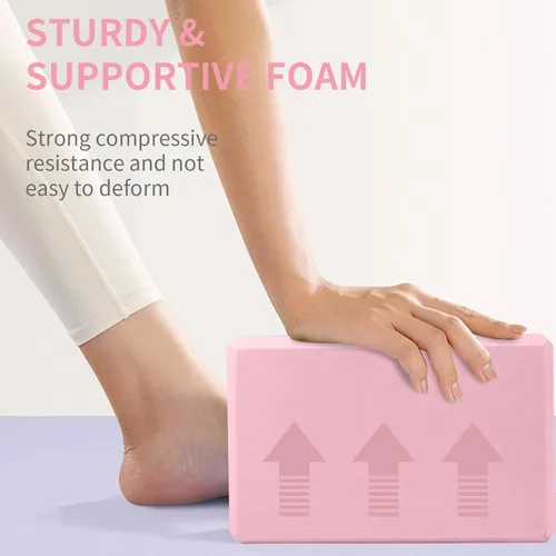 Miniatura 4 de Yoga Block 2 Pack 9"x6"x3", Sturdy Yoga Foam Blocks, High Density & Non Slip Surface for Pilates & Stretching, Fitness Accessories for Stability &