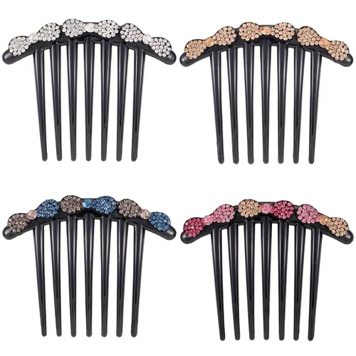 Miniatura 15 de Peine lateral de perlas para mujer, peines de pelo con diamantes de imitación, 7 dientes, accesorios de cristal vintage, accesorios para tocados