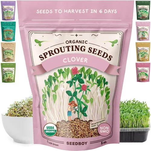 Miniatura 14 de Seedboy Semillas orgánicas sin OMG, mezcla de ensalada fresca, mezcla de microverduras cultivadas en Estados Unidos con alfalfa, brócoli, rábano