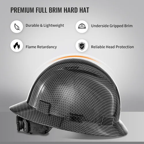 Miniatura 2 de ProtectX - Cascos de construcción de ala completa, ventilados, aprobados por la OSHA, con suspensión de 6 puntos, Cascos de construcción Nido