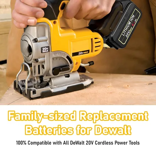Miniatura 7 de 4 paquetes de reemplazo para batería DeWalt de 20V Max, batería de litio de alta capacidad de 6.0Ah compatible con DeWalt Baterias 20V DCB206 DCB205