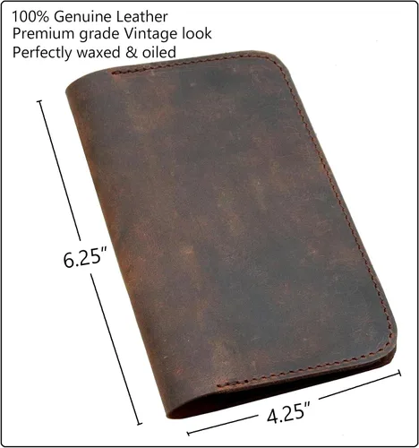 Miniatura 5 de Funda de cuero para diario de notas de campo, Moleskine, hecha a mano para cuadernos de 3.5 x 5.5 pulgadas (marrón crujiente)