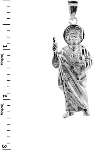 Miniatura 3 de Colgante de plata de ley 925 con colgante de San Judas (grande), Metal