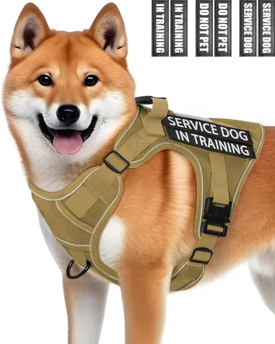 Miniatura 25 de Chaleco de perro de servicio para perros medianos, arnés de perro de servicio en entrenamiento con parches, chaleco ajustable para perros