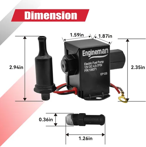Miniatura 6 de Kit de bomba de combustible eléctrica universal 12V 4.5-7psi Bomba de combustible eléctrica de baja presión con kit de instalación para carburador