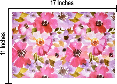 Miniatura 3 de Gift Boutique 50 manteles individuales desechables de papel de 11 x 17 pulgadas, coloridos manteles individuales recubiertos de flores de acuarela