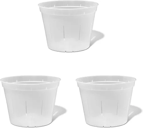 Miniatura 3 de rePotme Macetas transparentes ranuradas de 10 pulgadas, paquete de 3 (zafiro azul)
