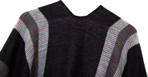 Miniatura 43 de Urban CoCo Poncho de colores para mujer, chal con frente abierto, color en bloques