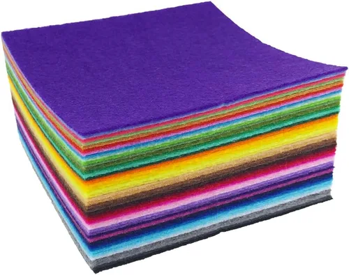 Miniatura 4 de flic-flac 44 hojas de tela de fieltro de colores surtidos de 6 x 6 pulgadas (5.9 x 5.9 in), diseño de retazos, costura de bricolaje, manualidades