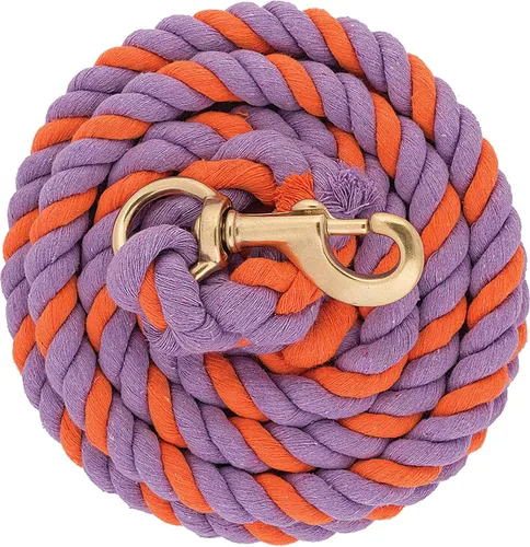 Weaver Equine - Cuerdas de plomo de algodón de 5/8 x 10 pulgadas para caballos con broche de latón, hebilla, suaves y cómodas cuerdas para