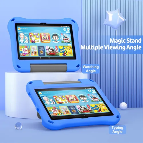 Miniatura 4 de DiHines - Funda para tablet de 8 pulgadas, fundas ligeras a prueba de golpes con soporte de asa, color azul