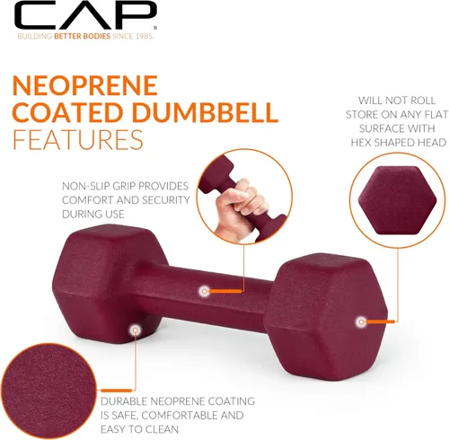 Miniatura 4 de CAP Barbell Neoprene Dumbbell Weights Pairs & Sets Color Series