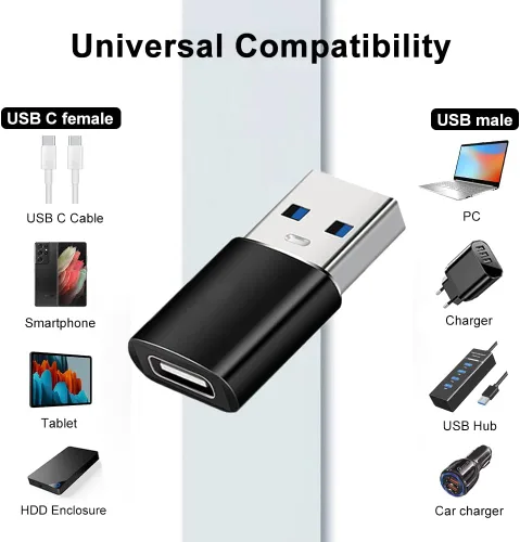 Miniatura 6 de Paquete de 4 adaptadores USB C, adaptador USB C a USB 3.0 OTG, adaptador micro USB a USB C compatible con MacBook Pro, iPhone 17/16/15, iPad