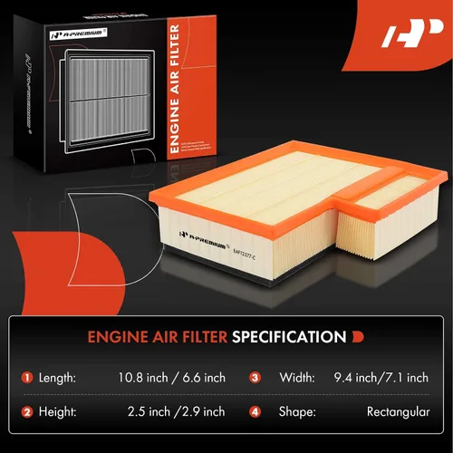 Miniatura 2 de A-Premium Filtro de aire de motor compatible con Ford Transit 150 250 350 2015-2023, Transit 350 HD, V6 3.5L, repuesto # FA1916, AF9916