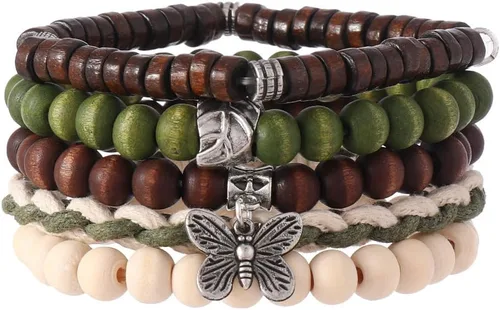 Miniatura 23 de Pulsera Gótica Ajustable de Cuero Trenzado Punk Multicapa de Estilo Grunge, Conjunto de Pulseras Emo con Brazalete de Metal, Envoltura